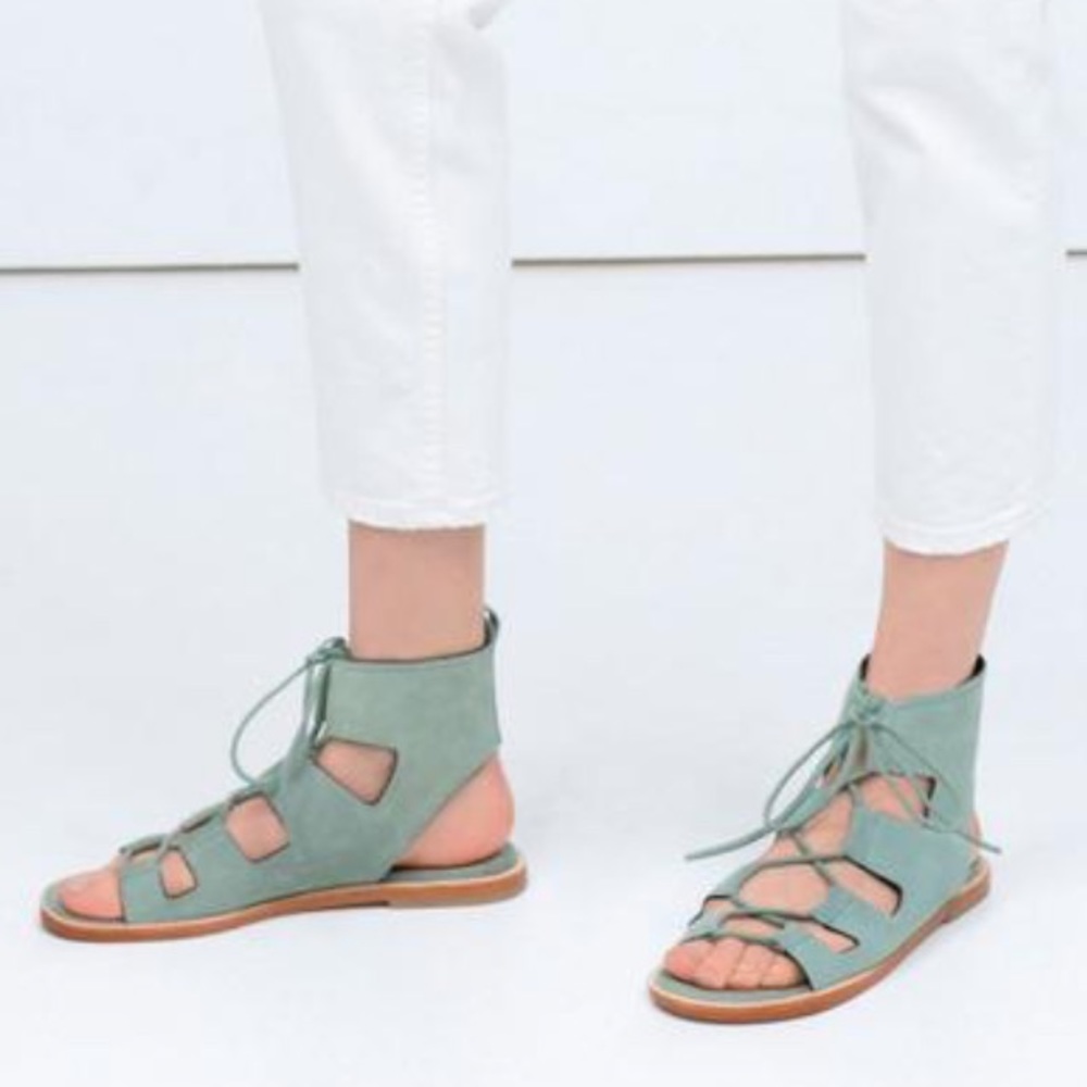 zara mint gladiator Roman sandals size 36 size 6